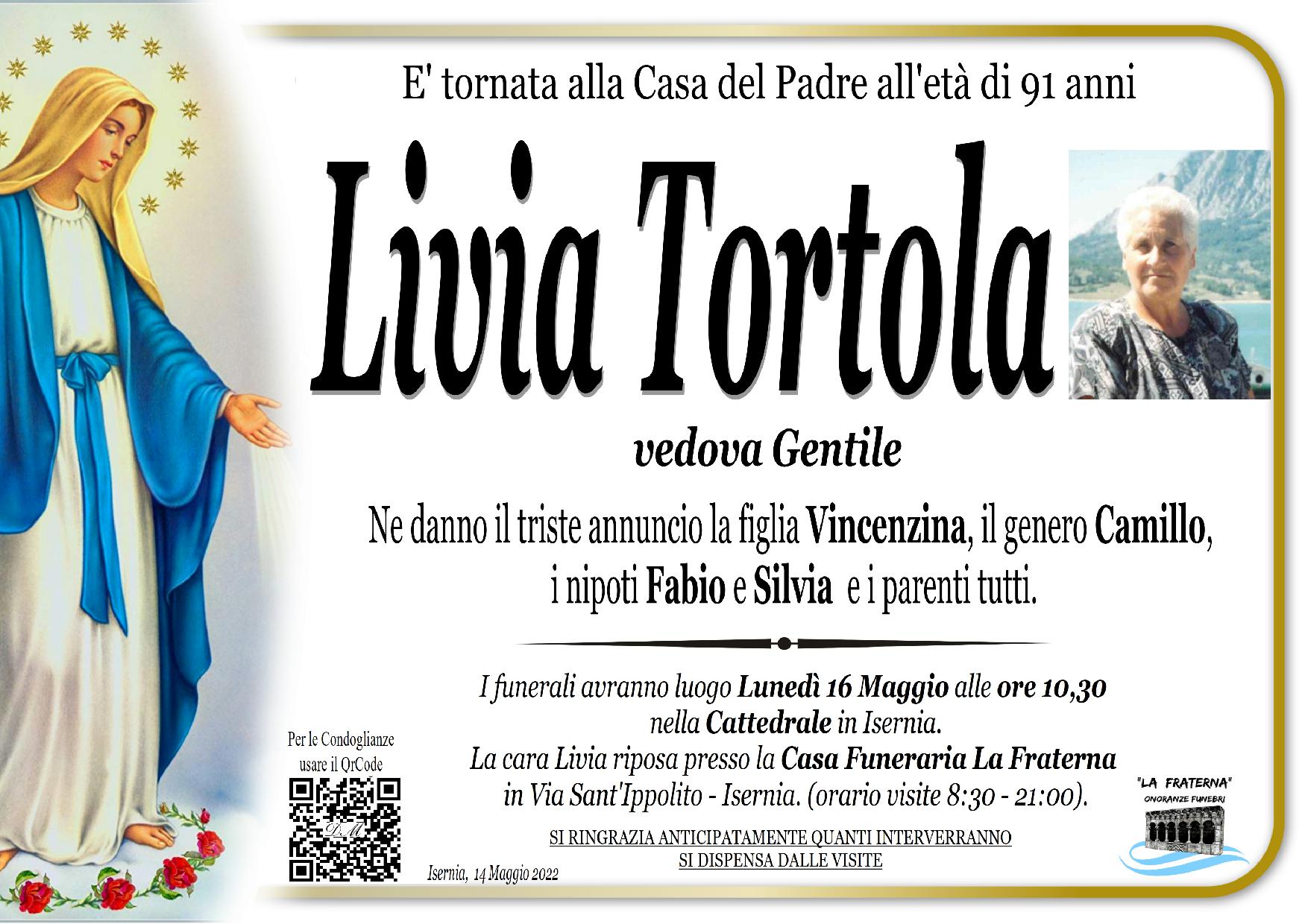 necrologio Livia Tortola