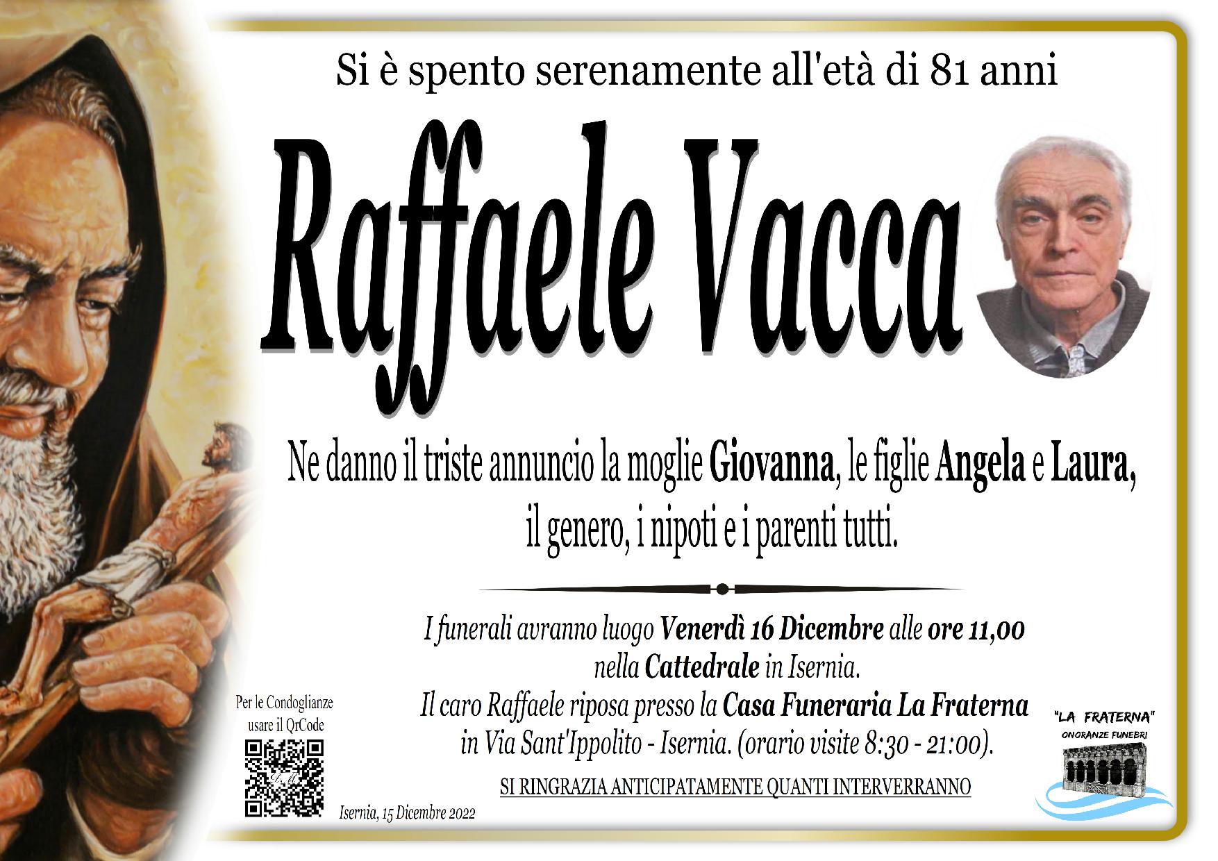 necrologio Raffaele Vacca