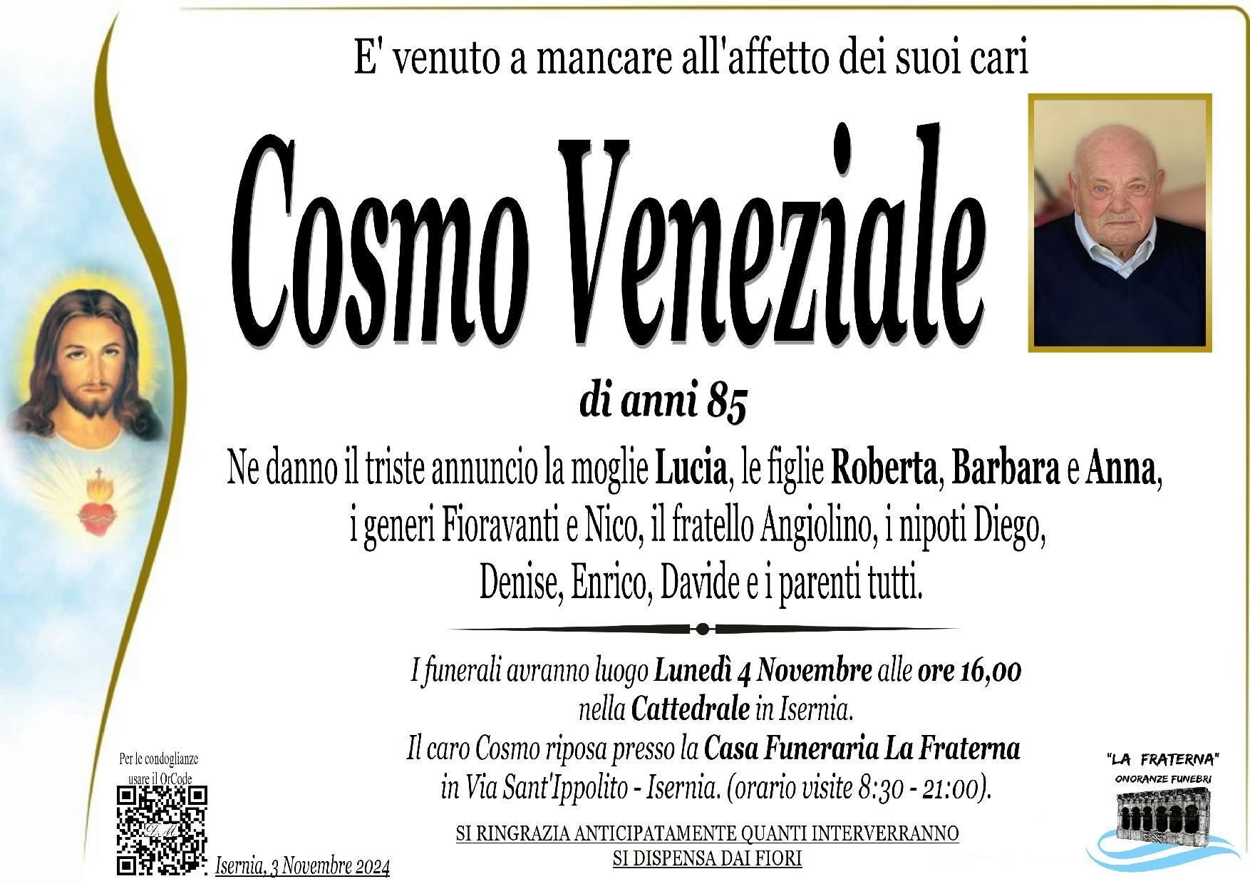 necrologio Cosmo Veneziale