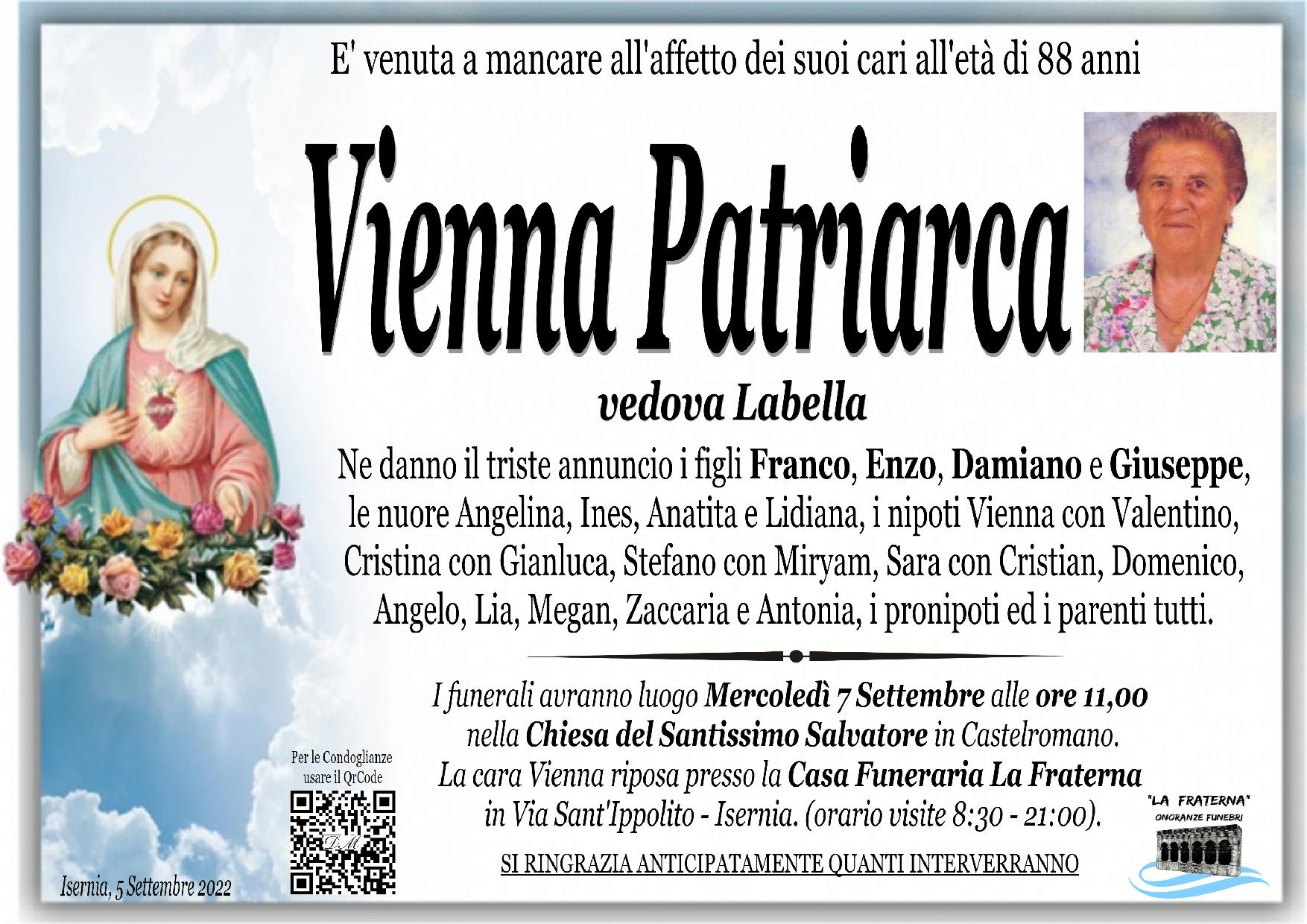 necrologio Vienna Patriarca