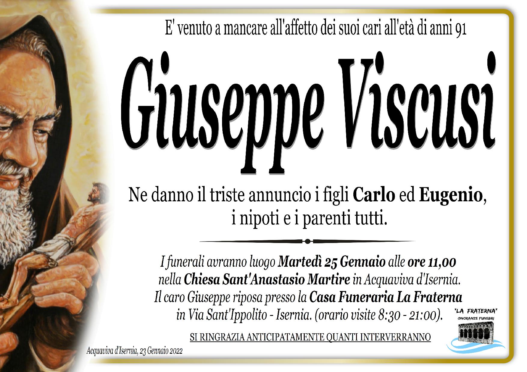 necrologio Giuseppe Viscusi