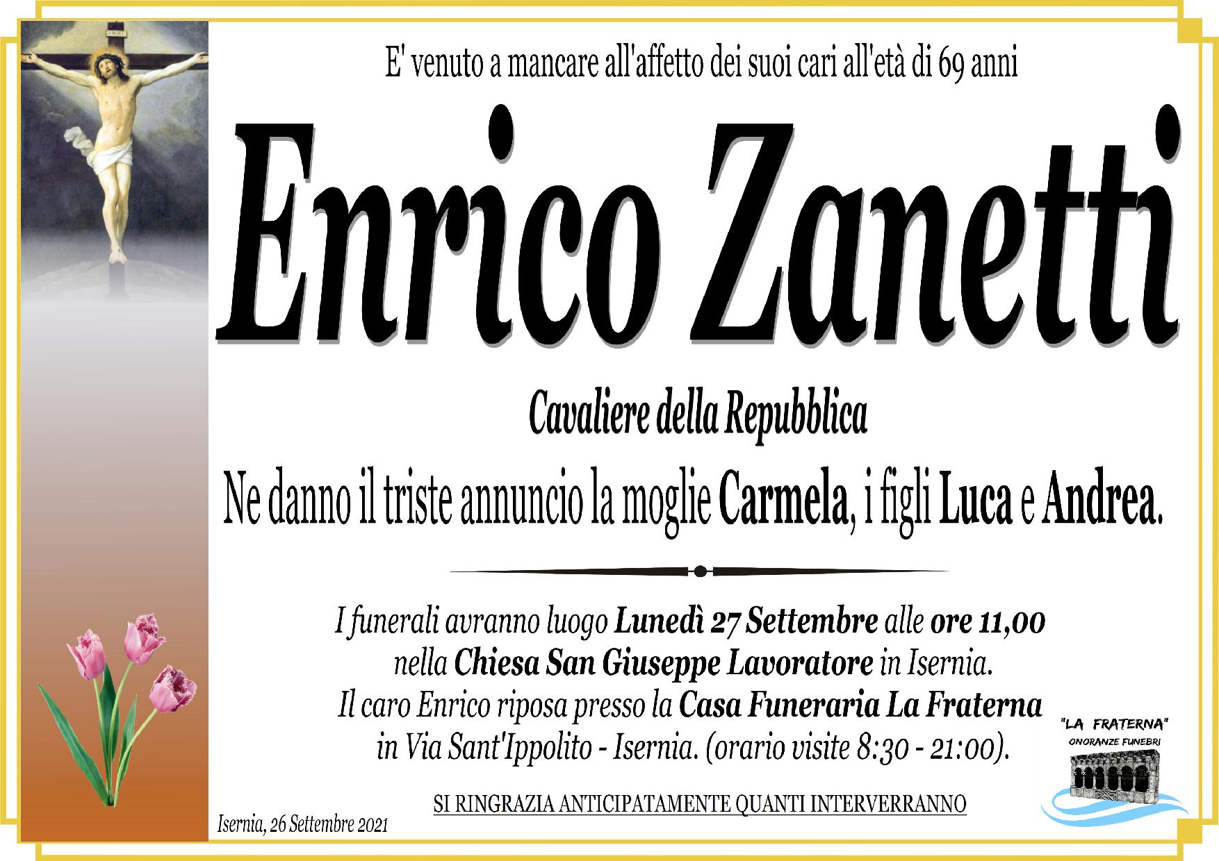 necrologio Enrico Zanetti