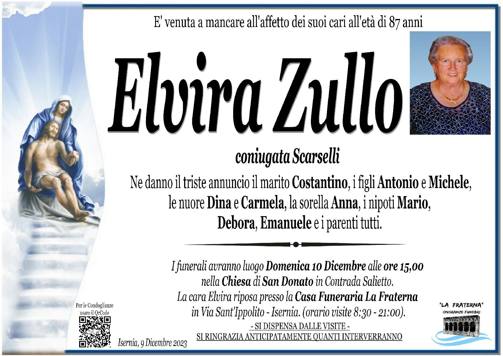 necrologio Elvira Zullo