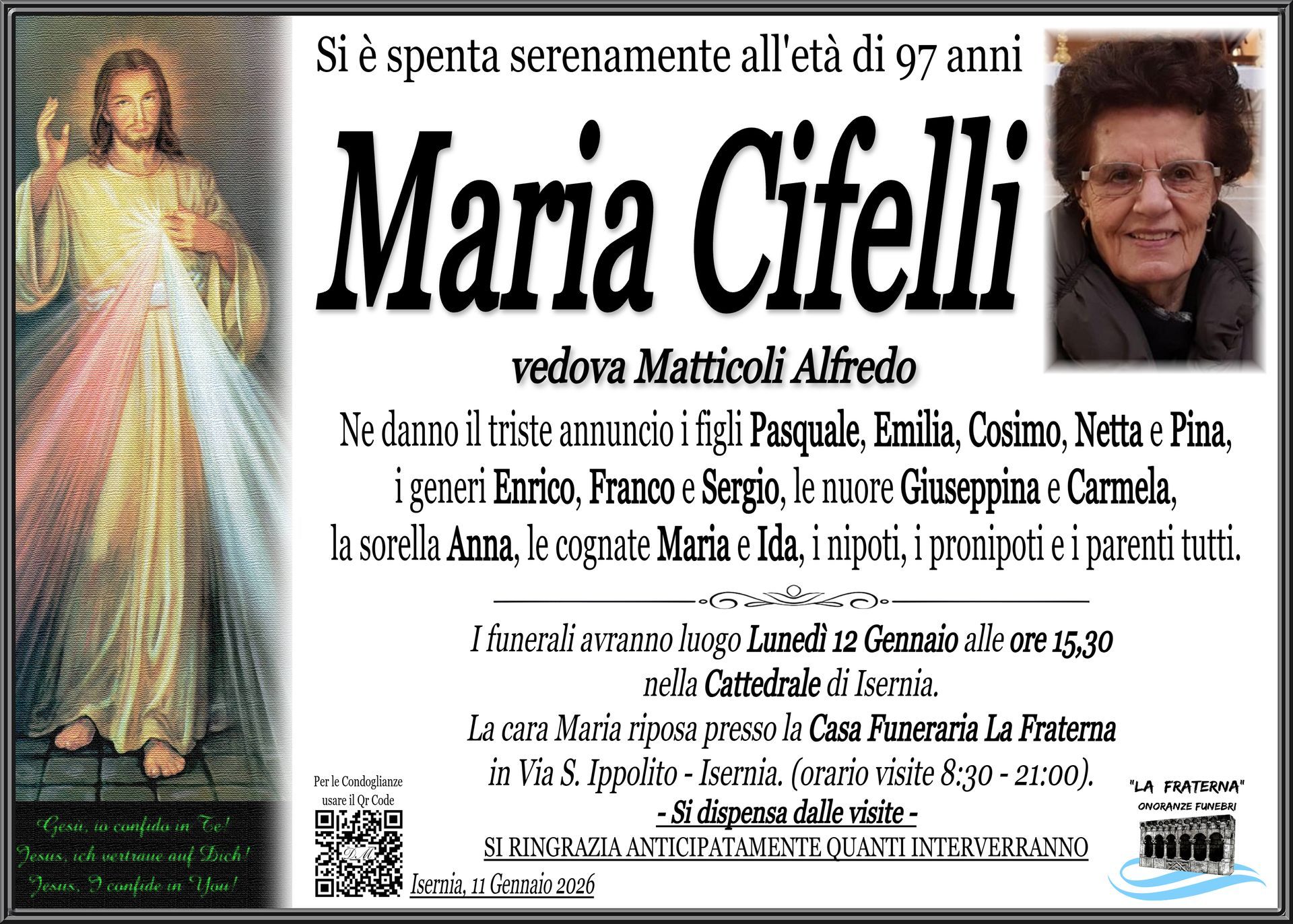 necrologio Maria Cifelli