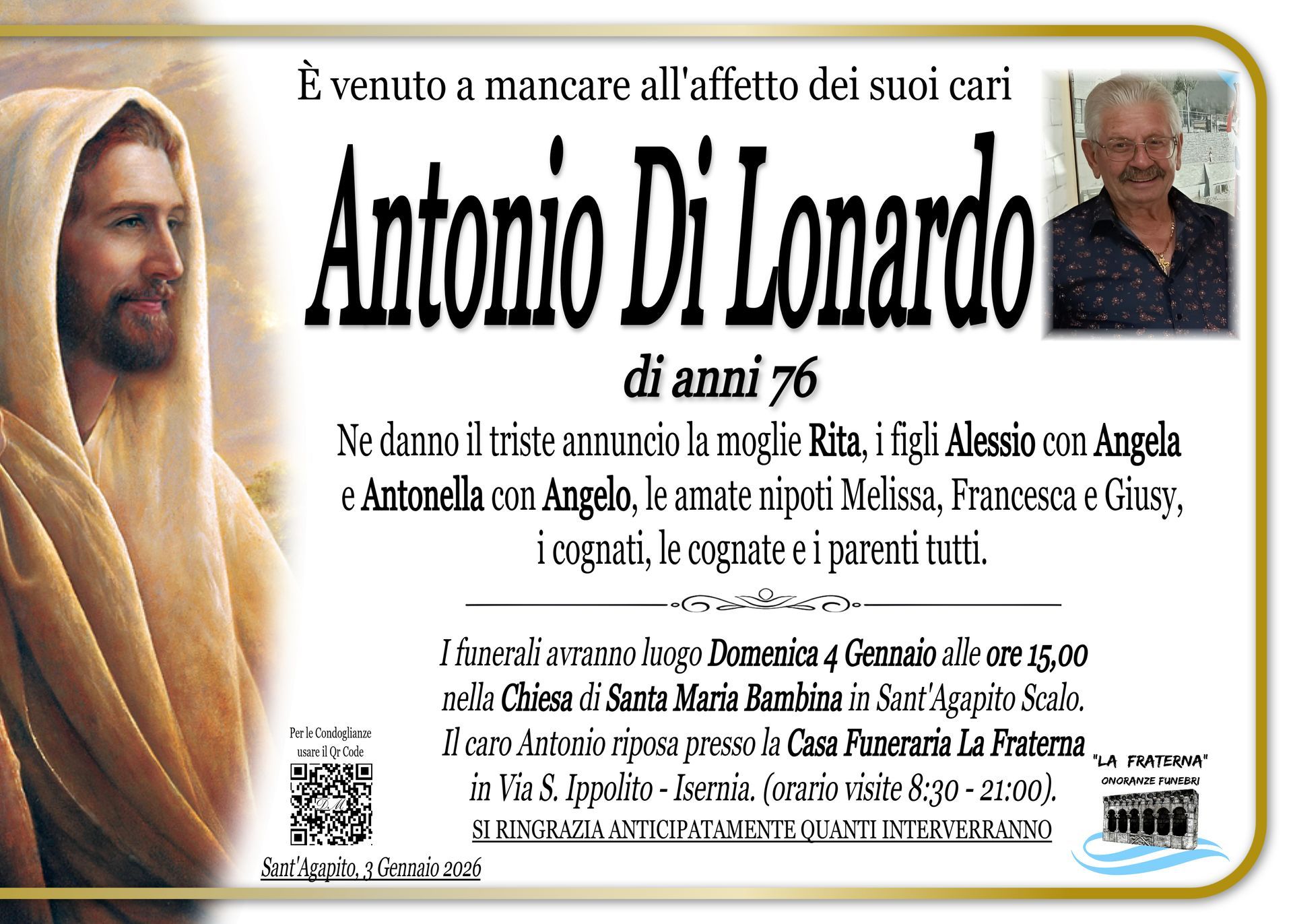 necrologio Antonio Di Lonardo
