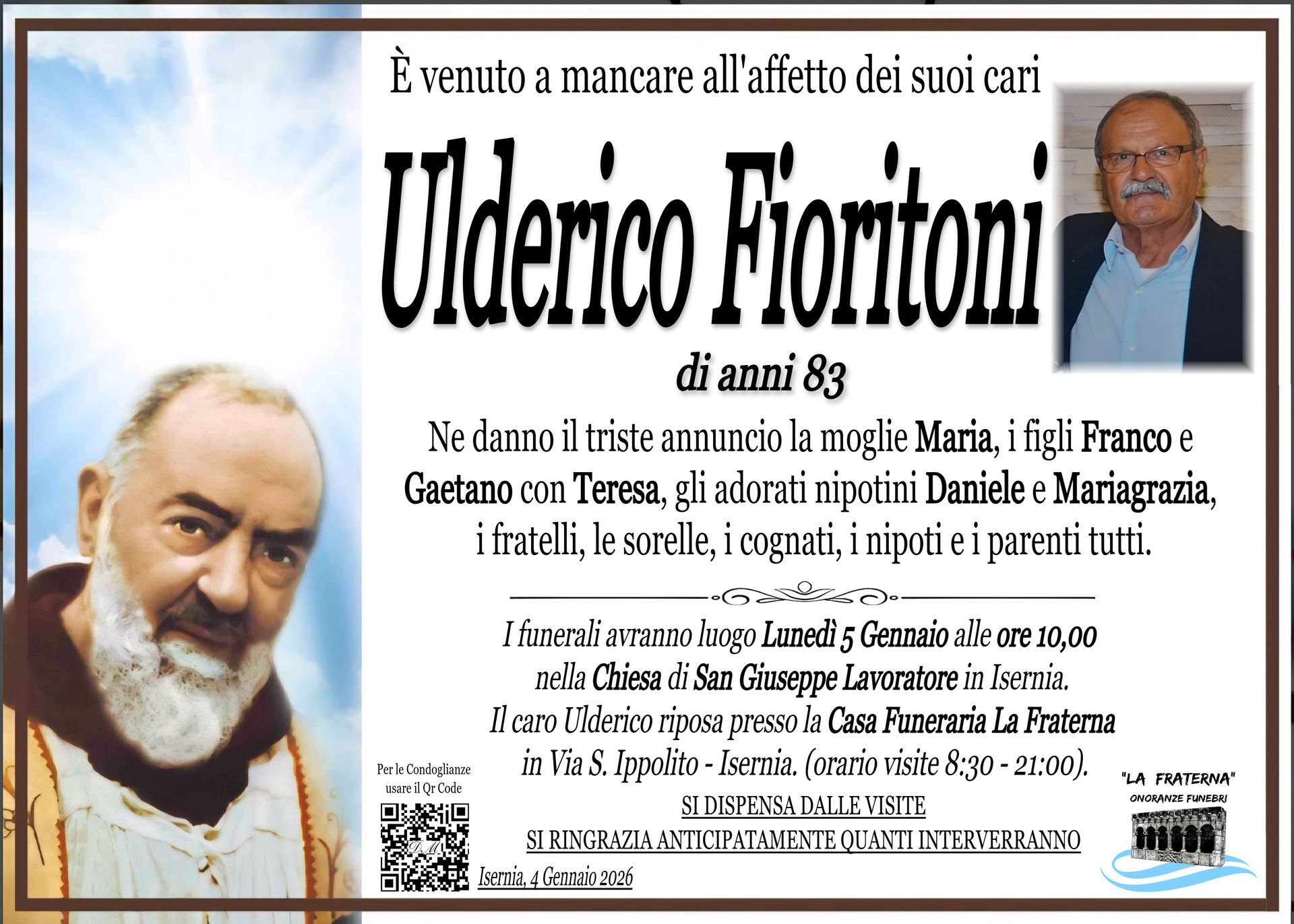 necrologio Ulderico Fioritoni