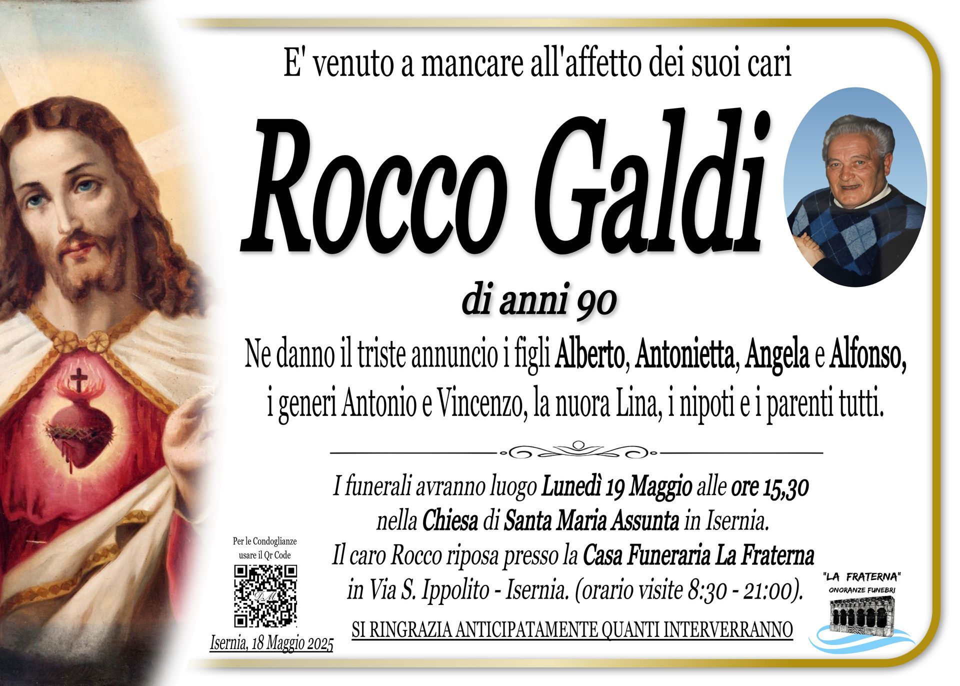 necrologio Rocco Galdi