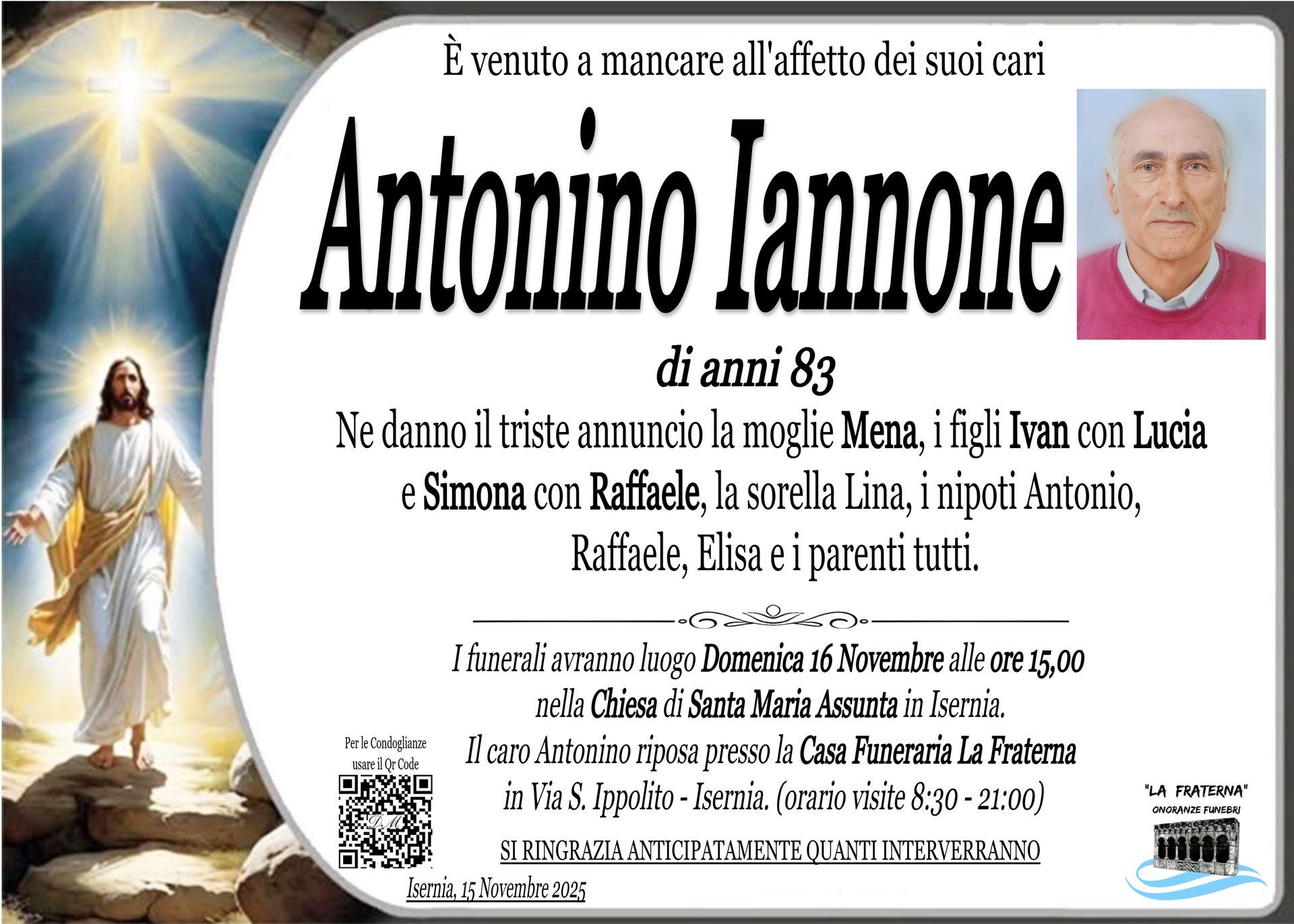 necrologio Antonino Iannone