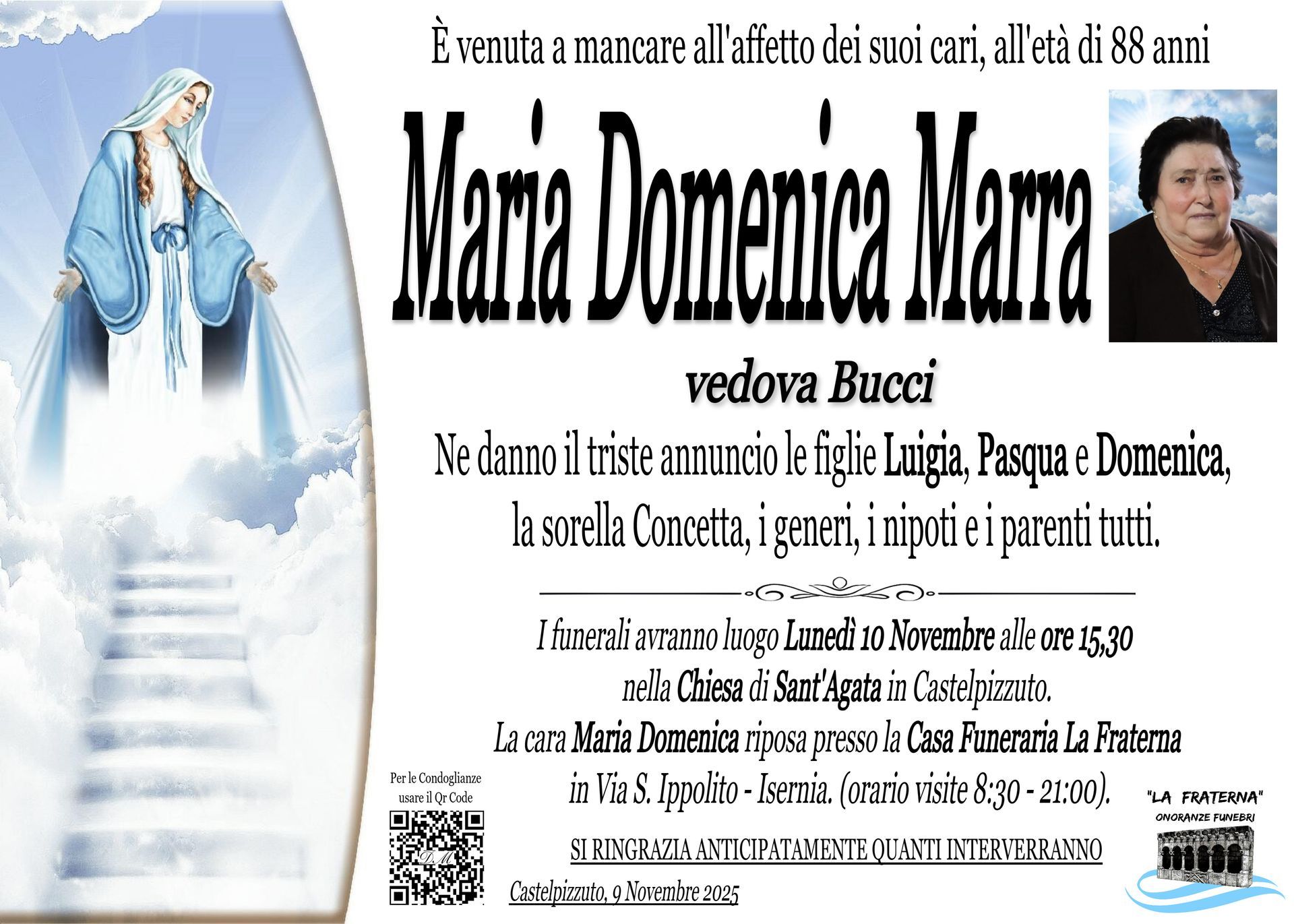 necrologio Maria Domenica Marra