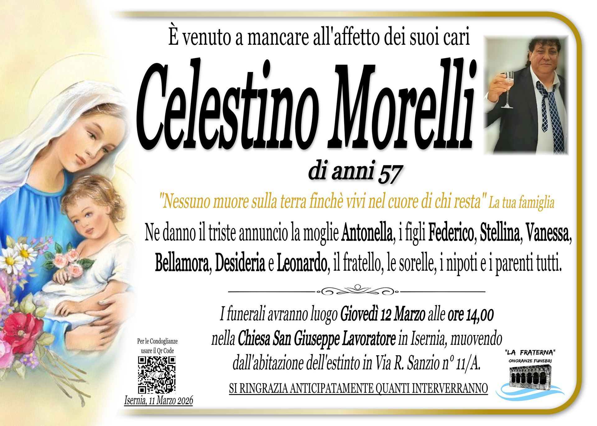 necrologio Celestino Morelli
