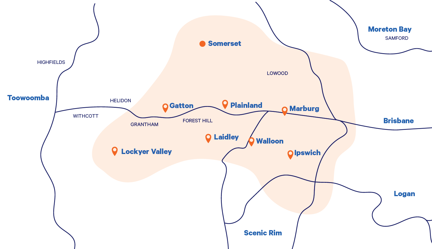 QBUS bus route areas graphic