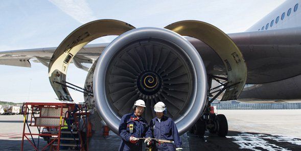 staff in front of propeller