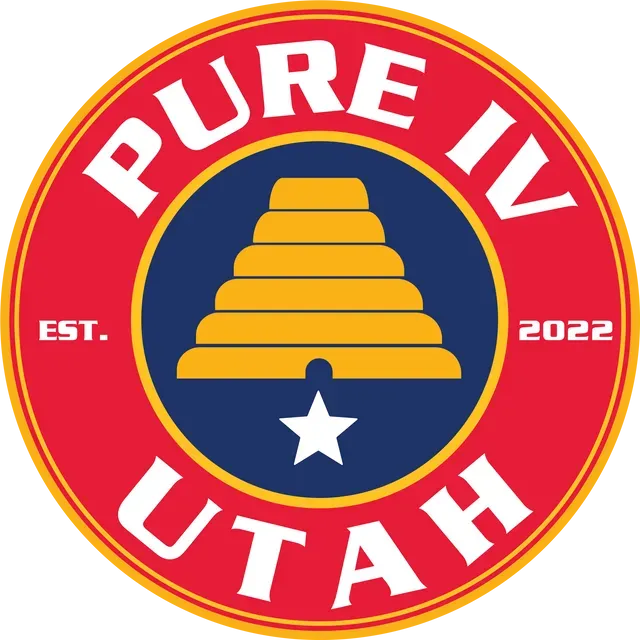 A pure iv utah logo with a beehive in the center