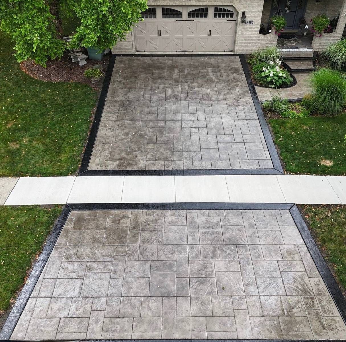 stamped concrete driveway in addison texas