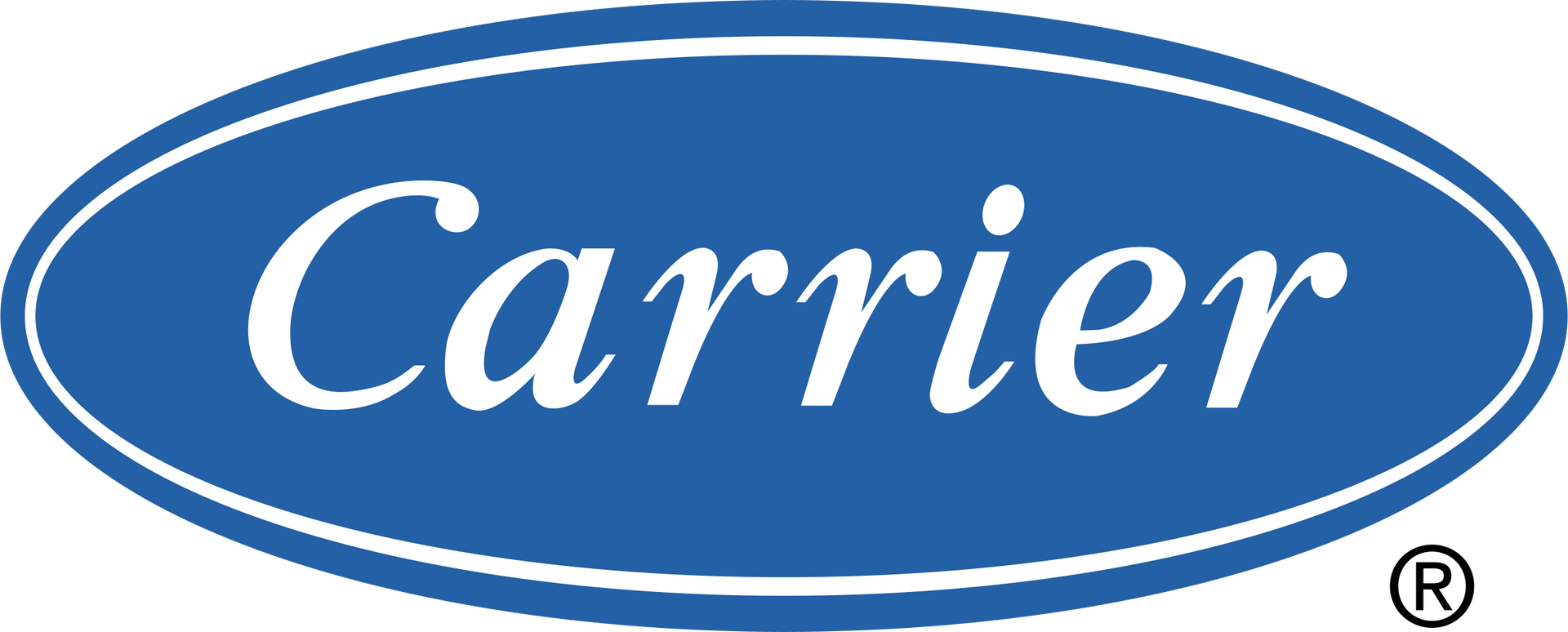 Carrier logo in a blue oval with white text.