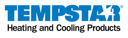 Tempstar heating and cooling products logo in blue with a white star, text below reads 