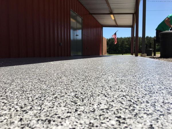 Epoxy flake floors.