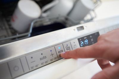 Man Setting Economy Cycle On Dishwasher | Pinellas County, FL | AACO Advance Appliance Co