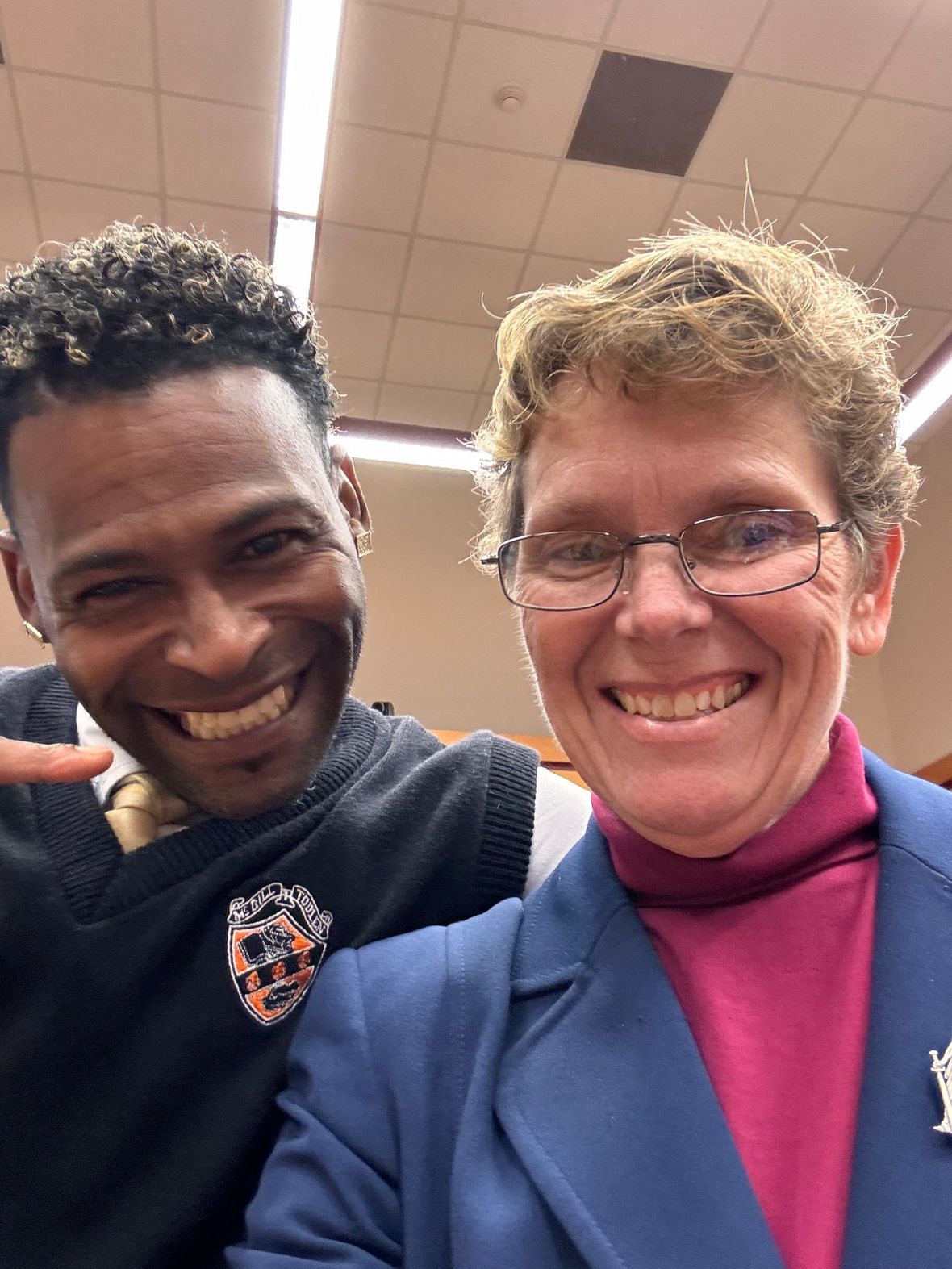Christine and a client taking a selfie