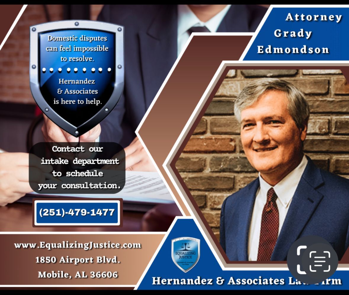 Domestic disputes can feel impossible to resolve. Hernandez & Associates is here to help. Contact our intake department to schedule your consultation. (251) 479-1477