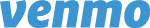 The word venmo is written in blue on a white background
