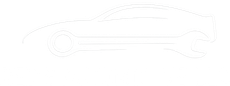 A white line-art logo featuring a car silhouette integrated with a wrench.