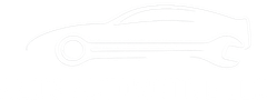 A white line-art logo featuring a car silhouette integrated with a wrench.