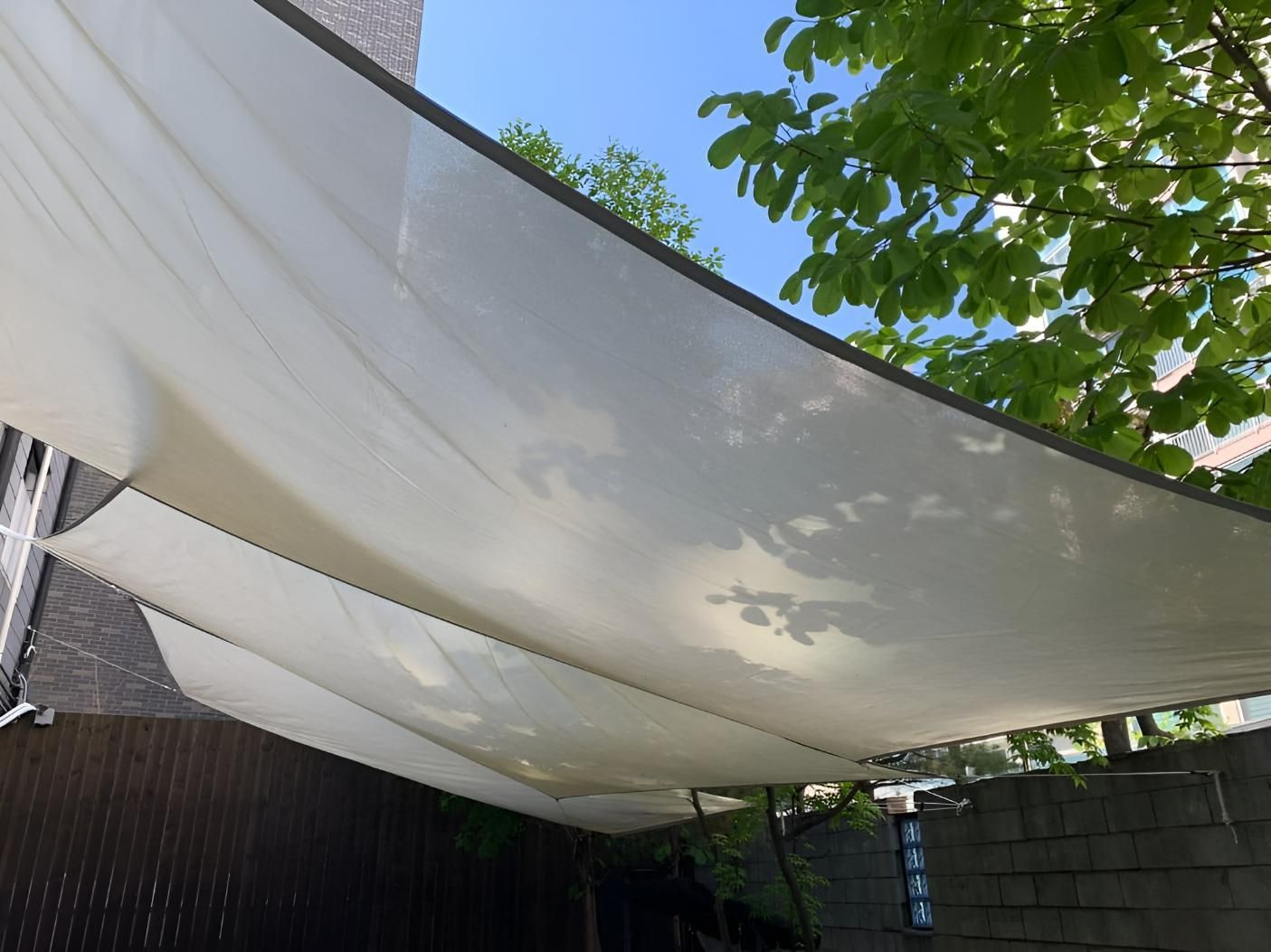 Off-White Shade Sails — Jon Wilson Canvas & Shade in Coffs Harbour, NSW