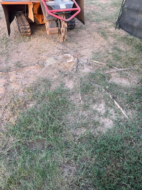 A small tractor is sitting on top of a dirt field.