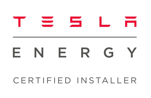 Tesla Energy Certified Installer logo in red and gray.