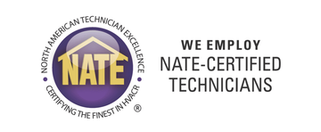 NATE logo: purple seal with text 