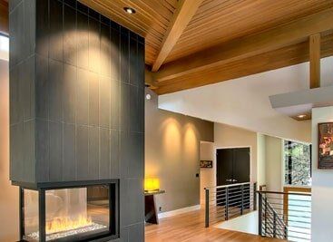 Living Room with Chimney — Electrical Equipment Repairs in Shoreline, WA