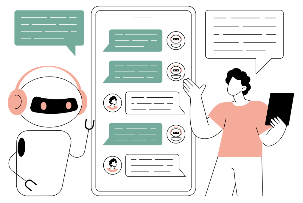 A man is talking to a robot while holding a tablet.