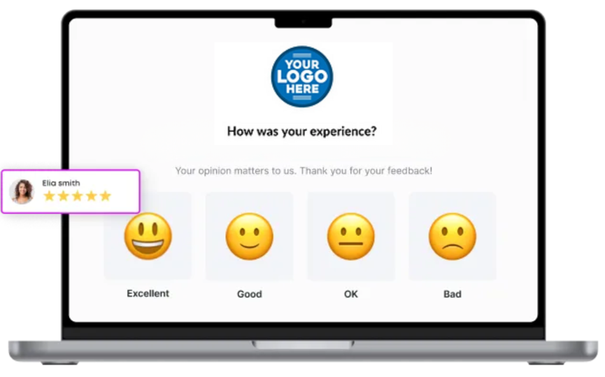 A screenshot of a survey asking how was your experience.