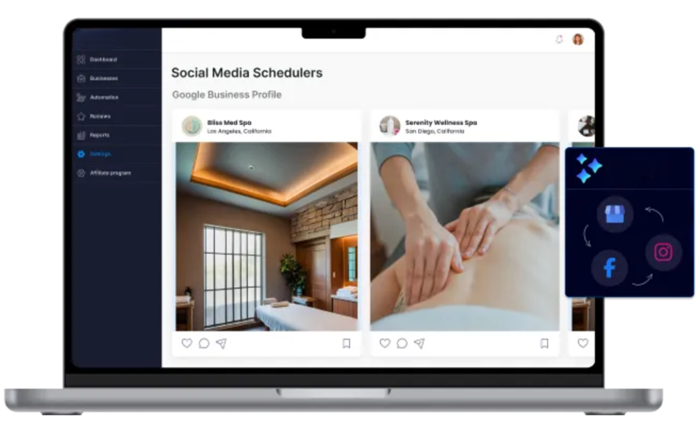 A map of a city with green and yellow circles on it