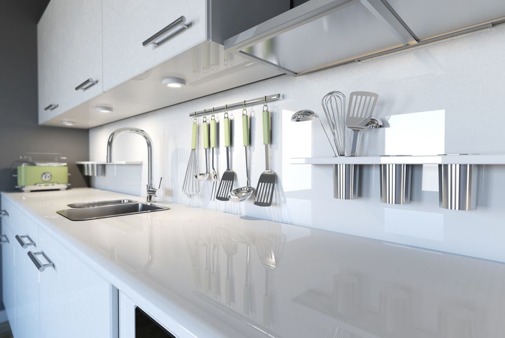 Modern White Kitchen With Overhead Cabinets — Keilbach Kitchens in Tully, QLD