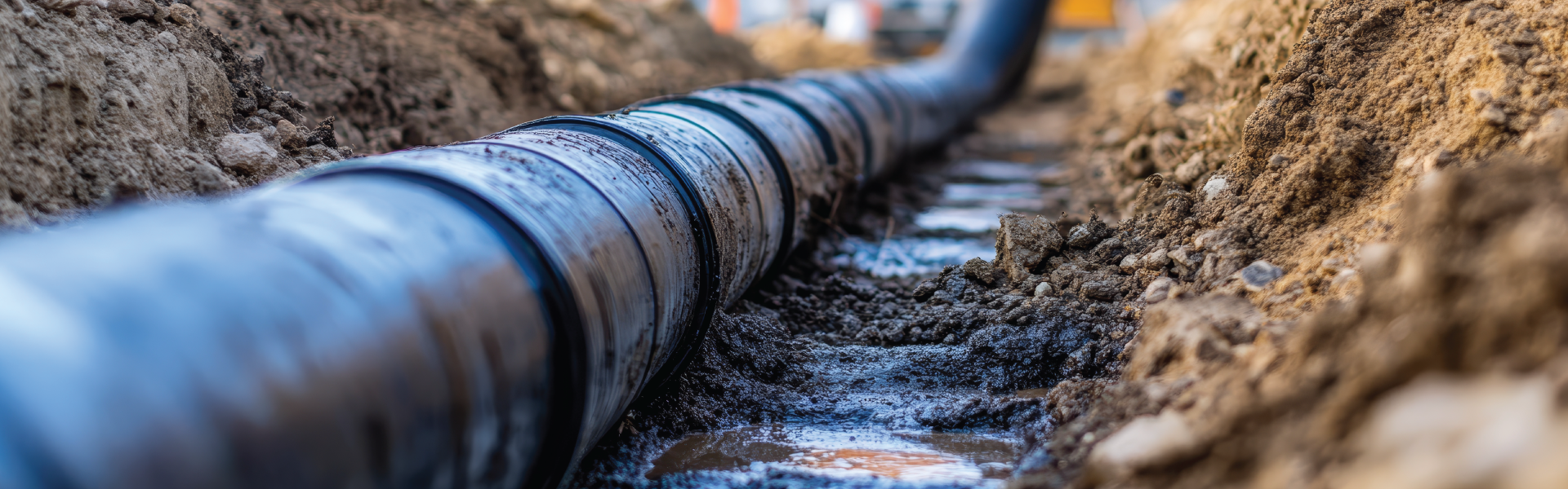 A close up of a pipe in the dirt.