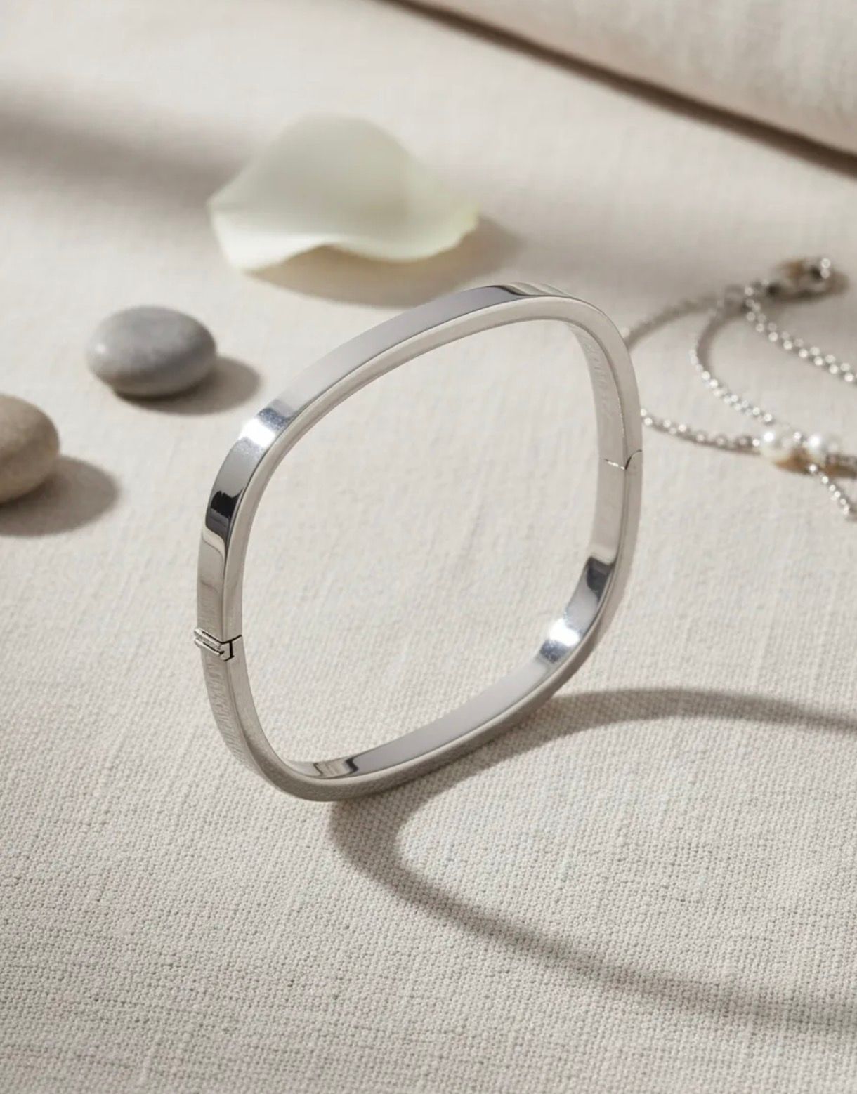 Pulsera Esclava cuadrada Oval lisa 60mm peso 15.0