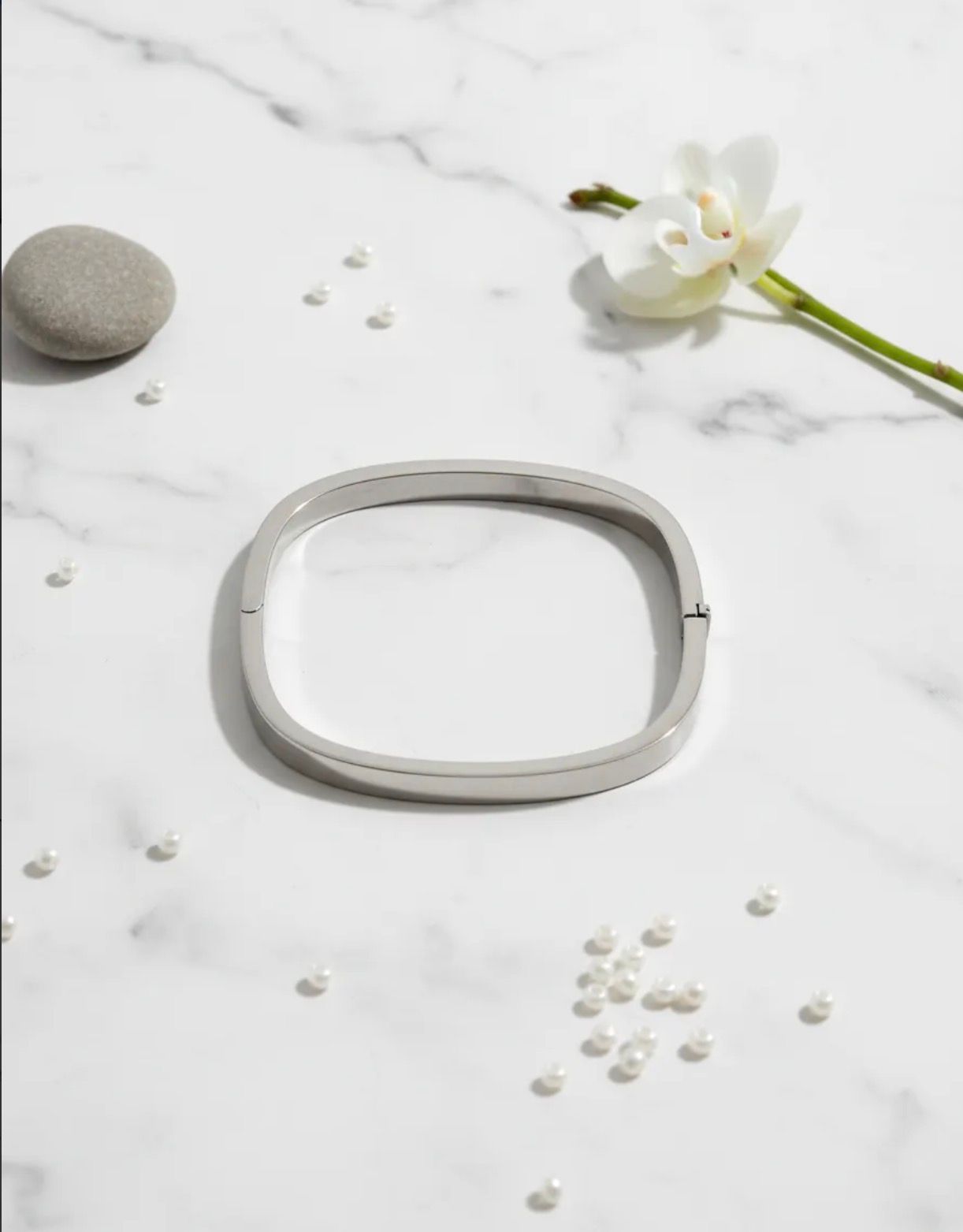 Pulsera Esclava cuadrada Oval lisa 60mm peso 15.0