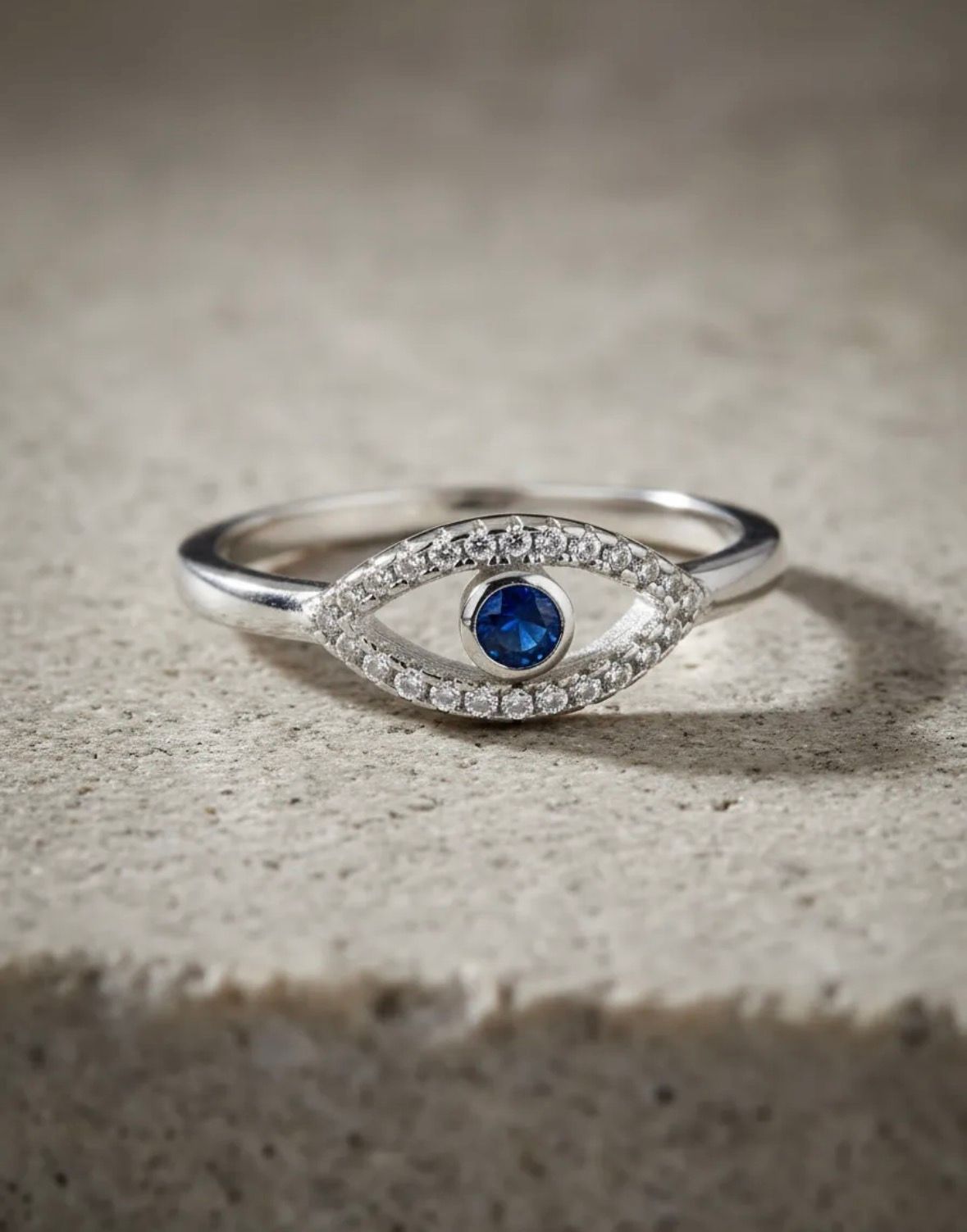 Anillo Ojo Turco Suerte Protección Cubic