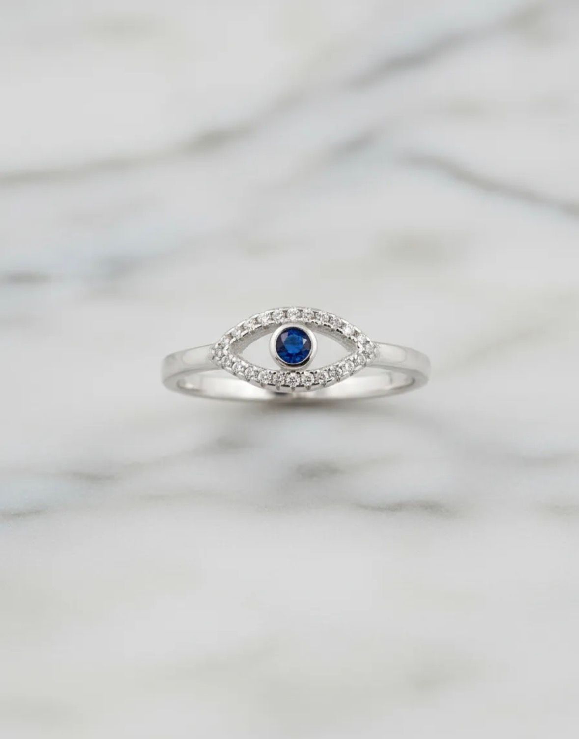 Anillo Ojo Turco Suerte Protección Cubic