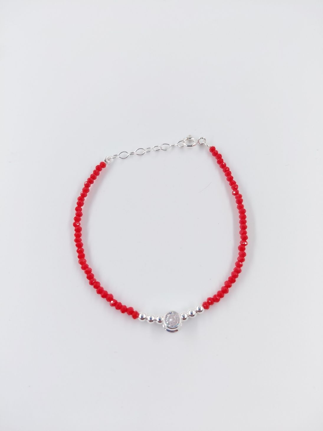 Pulsera Roja Murano Con Susanito y Bolitas 2mm