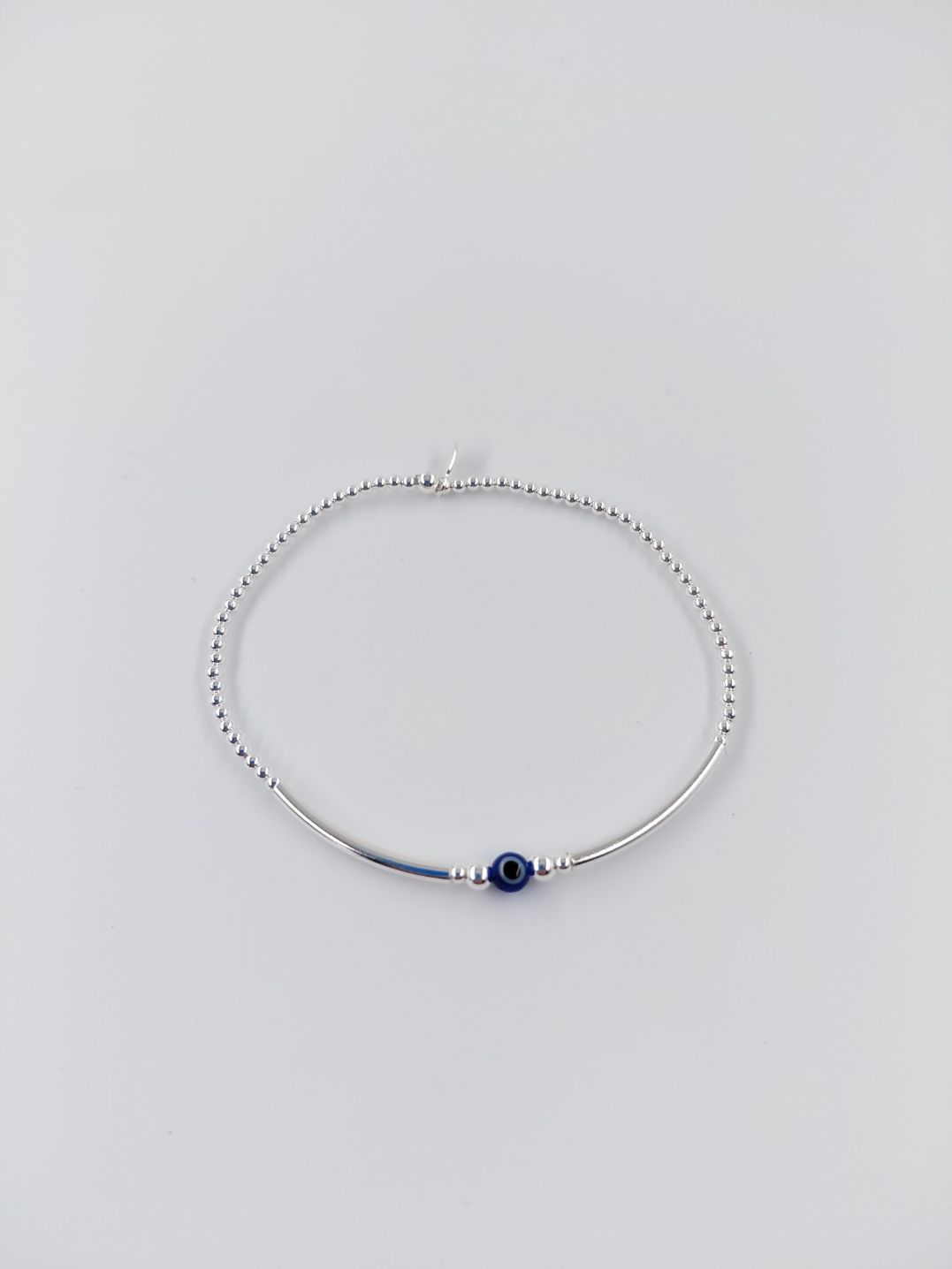 Pulsera Elastica Palitos y Bolitas con ojo turco 2mm