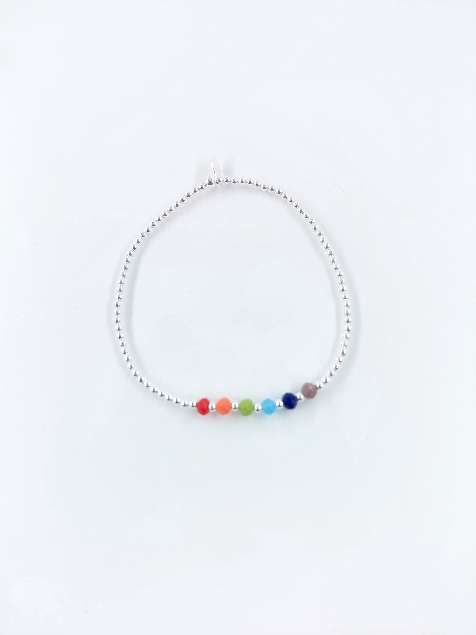 Pulsera Elastica Bolitas 2mm Chacras