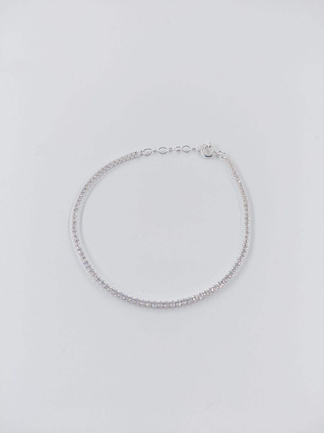 Pulsera Brazalete Elegante Tenis Sin fin Blanca
