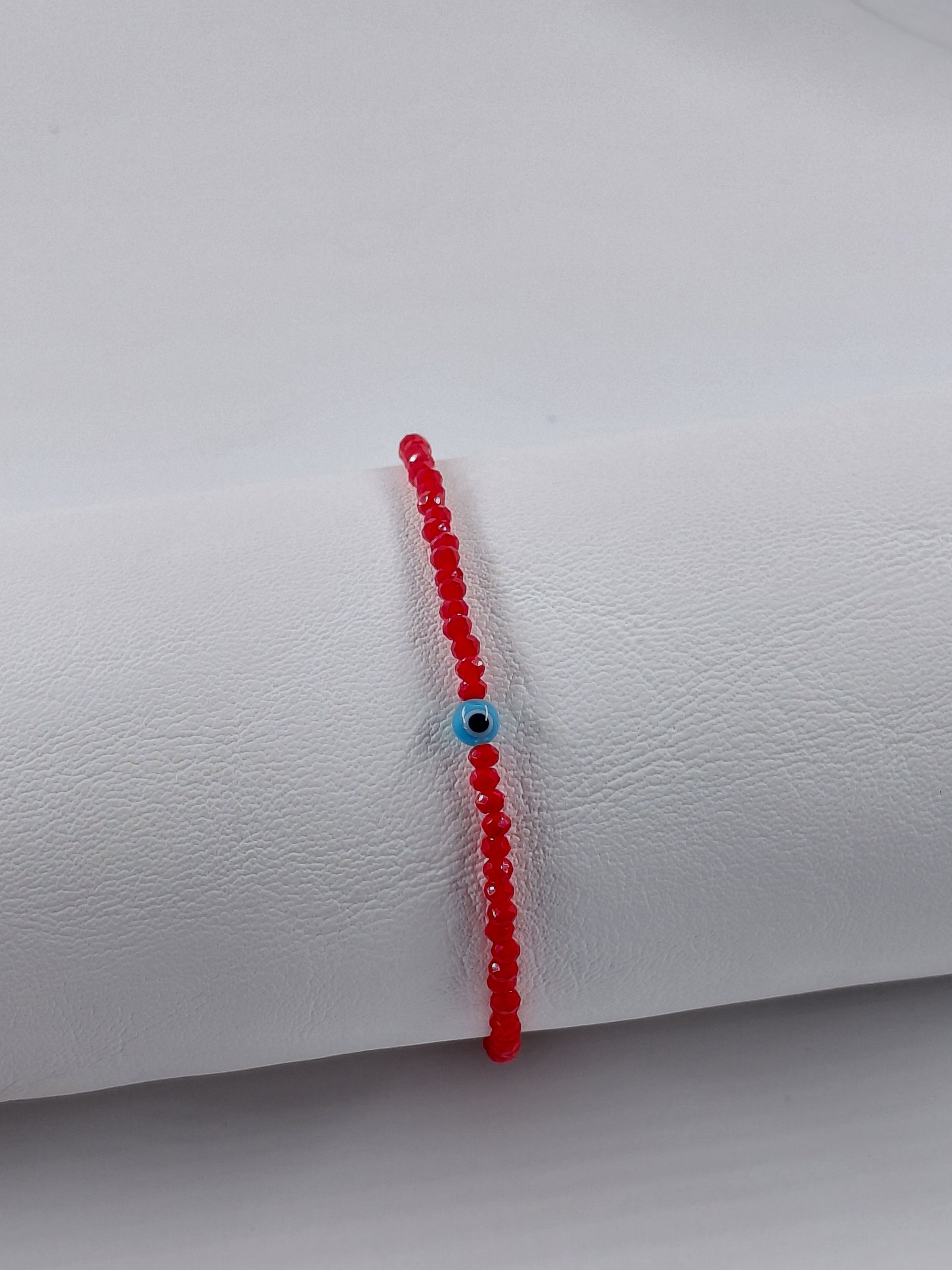 Pulsera Cristal de Murano Roja Ojo Turco