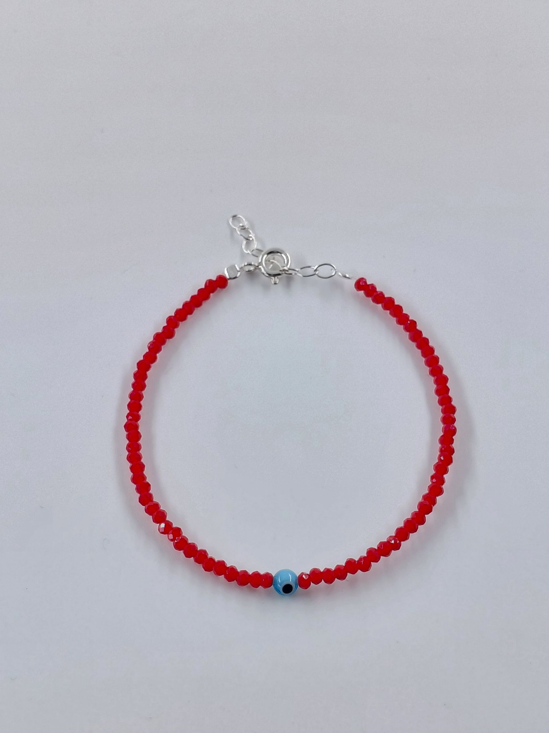 Pulsera Cristal de Murano Roja Ojo Turco