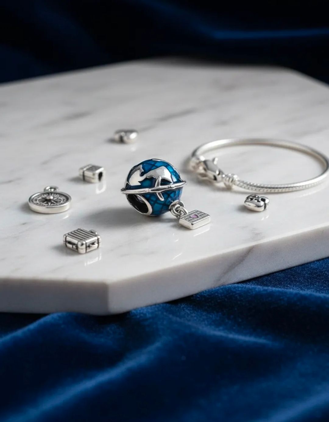 Dije Pasante Charms Mundo Viaje para Pulsera