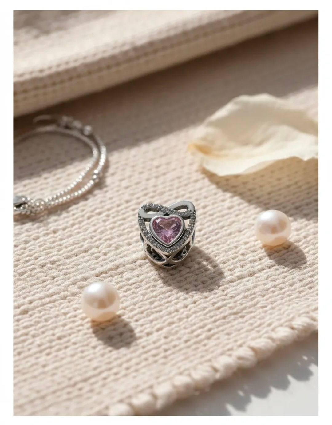 Dije Pasante Charms Corazón con Infinito para Pulsera