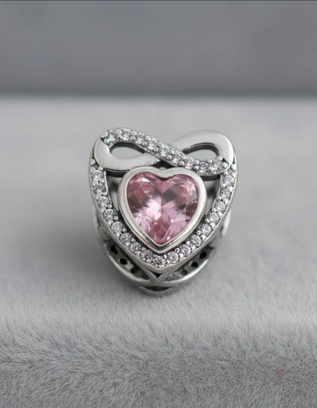 Dije Pasante Charms Corazón con Infinito para Pulsera